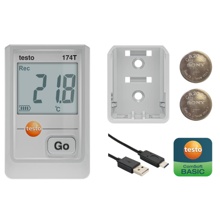 Testo 174 T Mini Temperature Data Logger with USB-C and PC Software