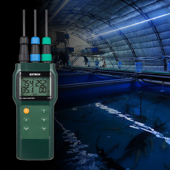 Extech EC700 6-in-1 Water Quality Meter with 3 Probes