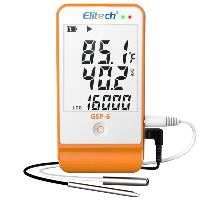 Elitech GSP-6 Temperature And Humidity Data Logger, Range -40 To 85°C