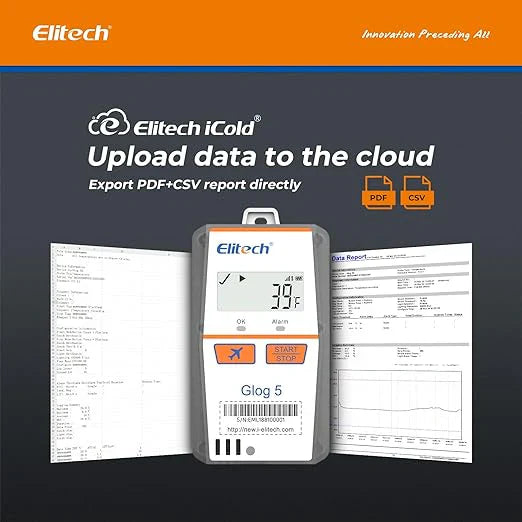 Elitech Glog5TH Single-Use Temperature Humidity Data Logger (30 Days)