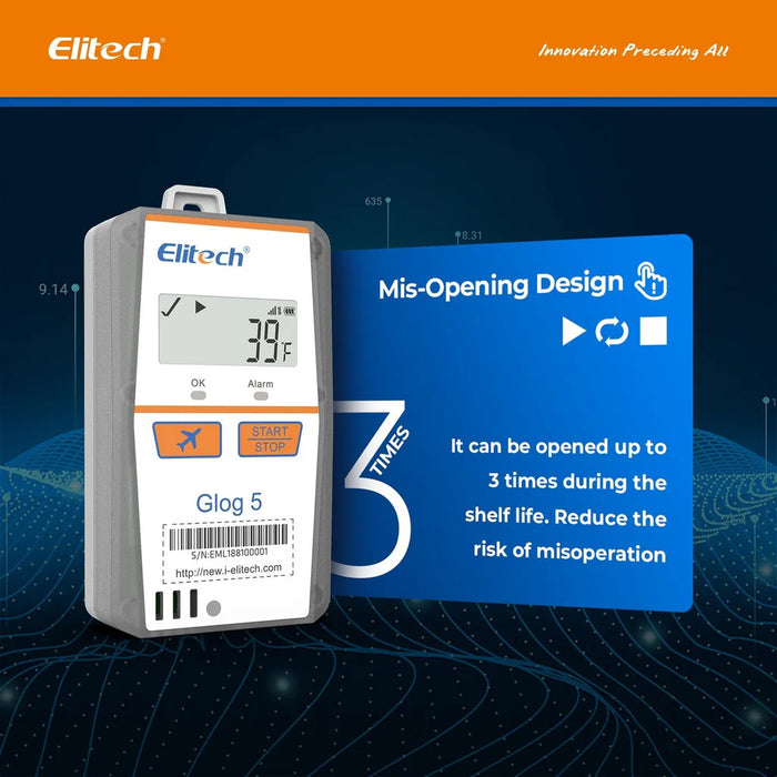 Elitech Glog5T Single-Use Temperature Data Logger (30 Days)
