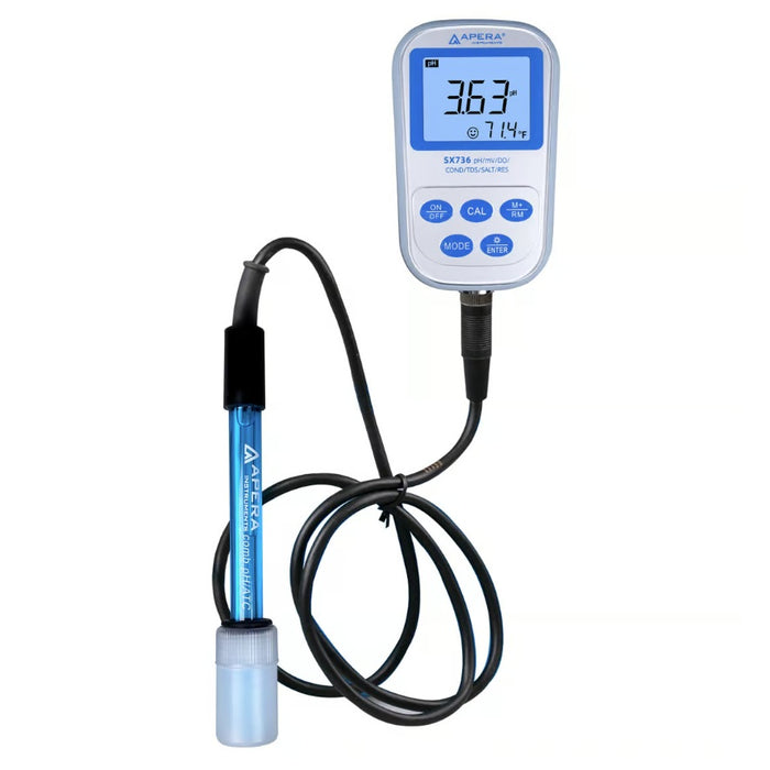 Apera SX736 7-in-1 Portable pH/Conductivity/DO Meter Kit