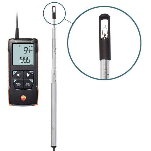 Testo 425 Digital Hot Wire Anemometer With App Connection - anaum.sa