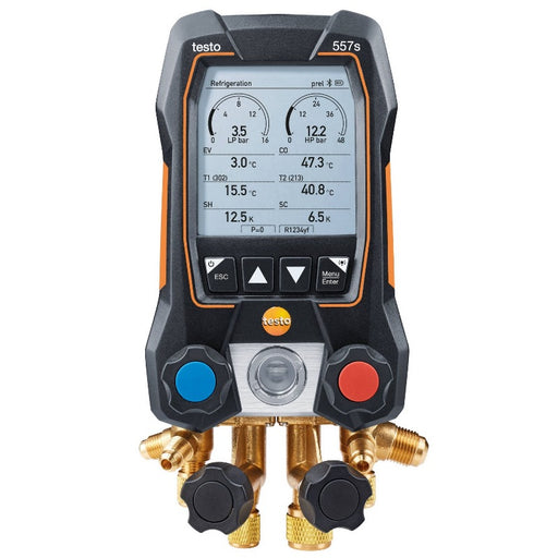 Testo 557s Smart Digital Manifold With Wireless Vacuum And Clamp Temperature Probes - anaum.sa