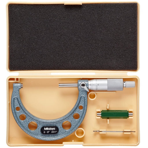 Mitutoyo 103-179 Outside Micrometer With Ratchet Stop, Range 2-3 Inch - anaum.sa