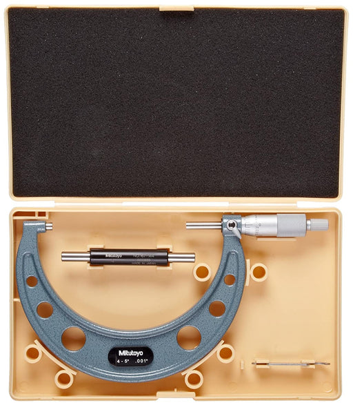 Mitutoyo 103-181 Outside Micrometer With Ratchet Stop, Range 4-5 Inch - anaum.sa