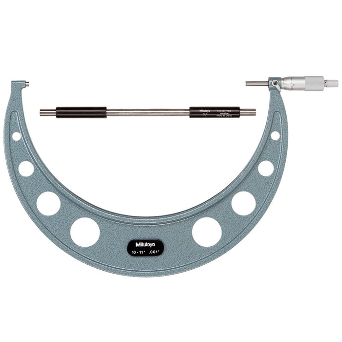 Mitutoyo 103-187 : Outside Micrometer with Ratchet Stop, Range 10-11 inch - anaum.sa