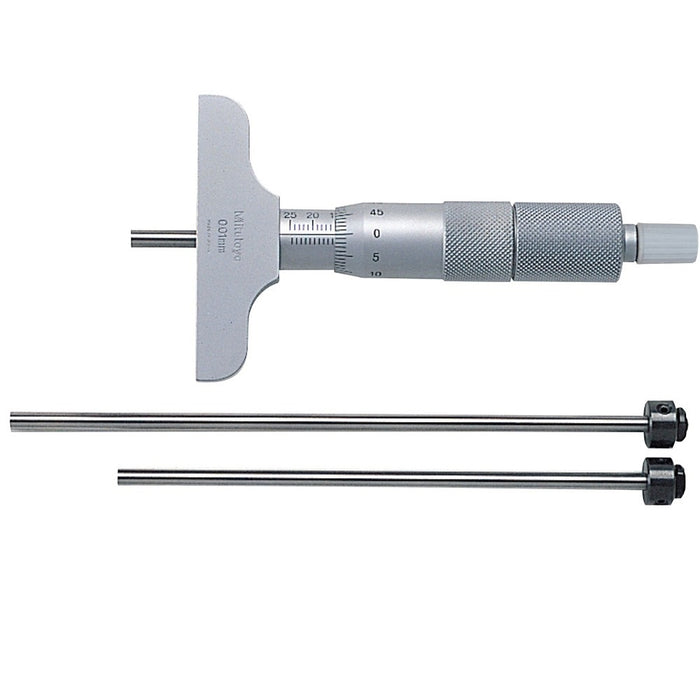 Mitutoyo 129-109 Depth Micrometer, Interchangeable Rod, Range 0-50mm - anaum.sa