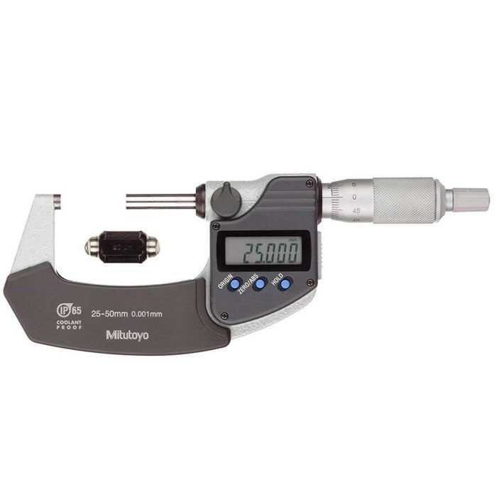 Mitutoyo 293-231-30: Micrometer 25-50mm, IP65, Ratchet Stop, SPC - anaum.sa