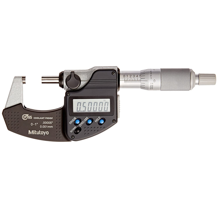 Mitutoyo 293-330-30 Micrometer, Range 1"/ 25.4mm IP65 Ratchet Stop-SPC - anaum.sa