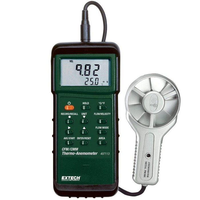 Extech 407113: Heavy Duty CFM Metal Vane Anemometer | Anaum.sa.com