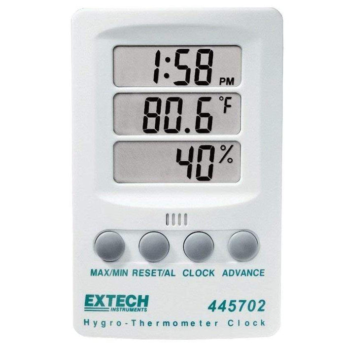 Extech 445702: Hygro-Thermometer Clock - anaum.sa