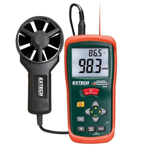 Extech AN200: CFM/CMM Mini Thermo-Anemometer with built-in InfaRed Thermometer - anaum.sa