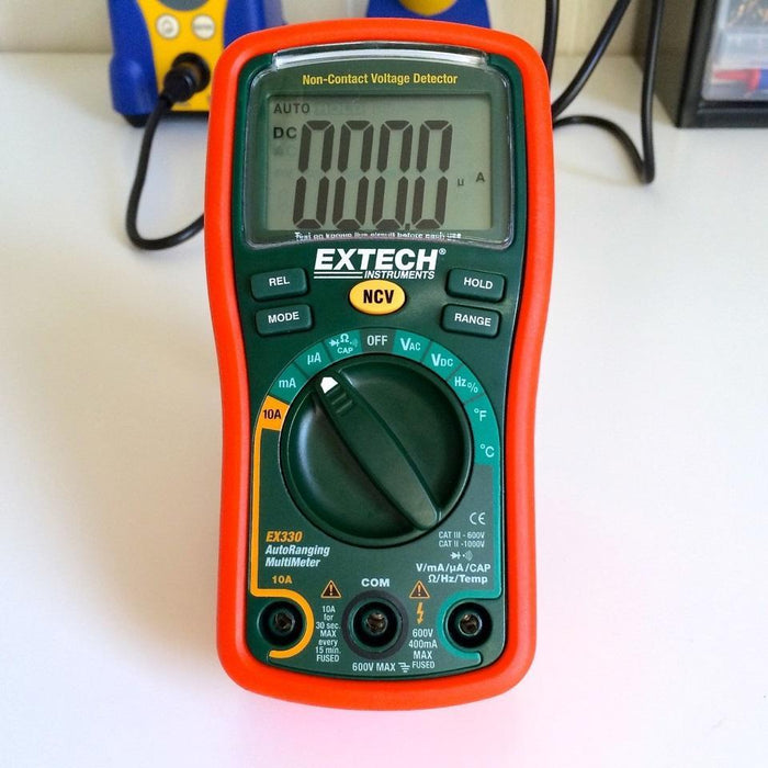 Extech EX330: 12 Function Mini MultiMeter + Non-Contact Voltage Detector - anaum.sa