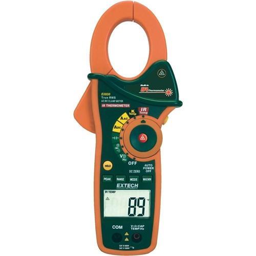 Extech EX820: 1000A True RMS AC Clamp Meter with IR Thermometer - anaum.sa