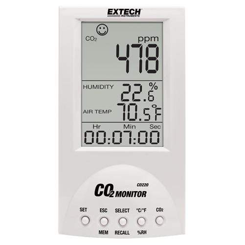 Extech CO220: Desktop Indoor Air Quality CO2 Monitor - anaum.sa