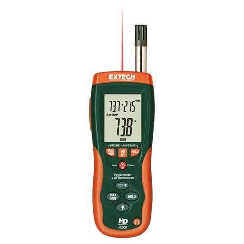 Extech HD500: Psychrometer with InfraRed Thermometer - anaum.sa