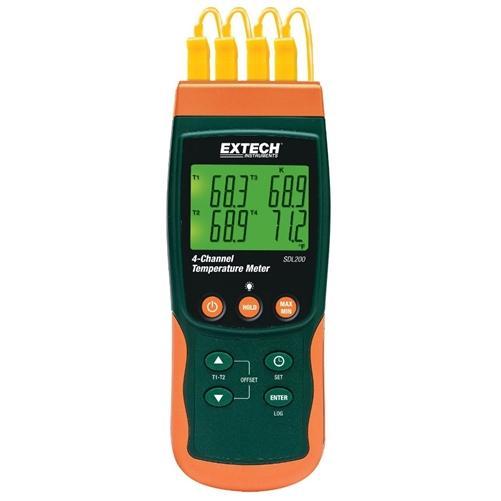 Extech SDL200: 4-Channel Datalogging Thermometer - anaum.sa