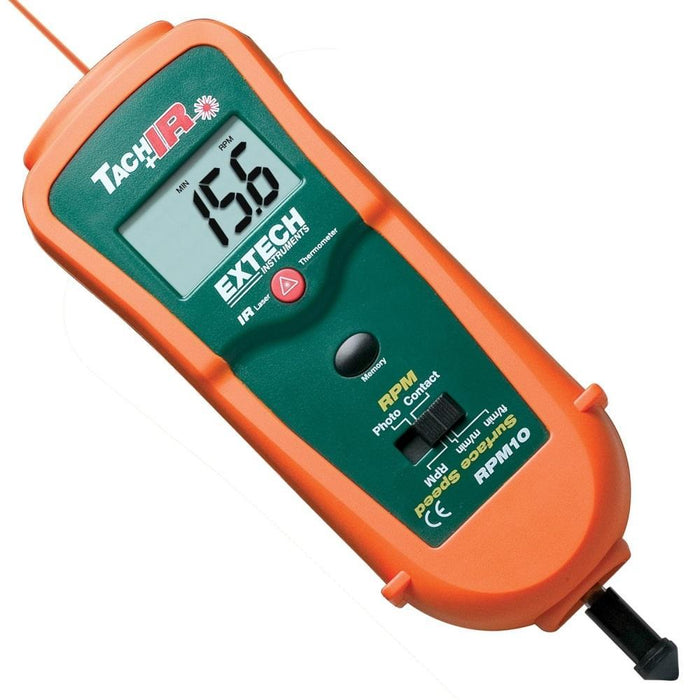 Photometer Extech Extech RPM10: Photo/Contact Tachometer with built-in InfraRed ...