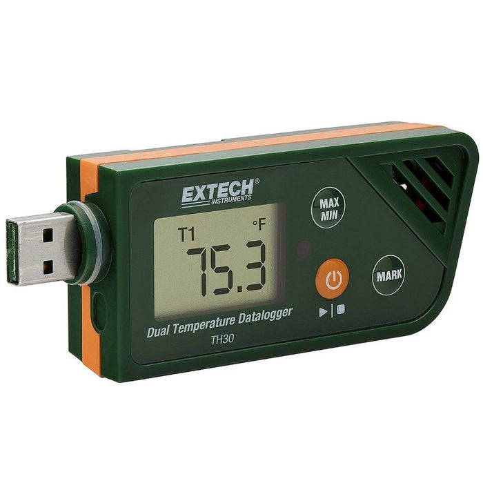 Extech TH30: USB Dual Temperature Datalogger - anaum.sa